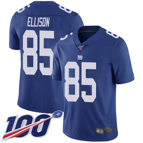 Men New York Giants #85 Rhett Ellison Royal Blue Team Color Vapor Untouchable Limited Player 100th Season Football NFL Jersey
